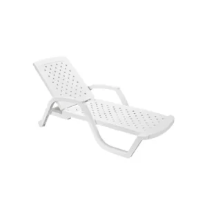 Cama asoleadora blanca de polipropileno Rimax