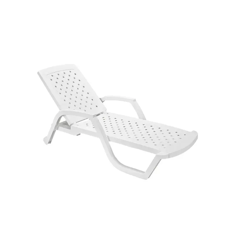 Cama asoleadora blanca de polipropileno Rimax